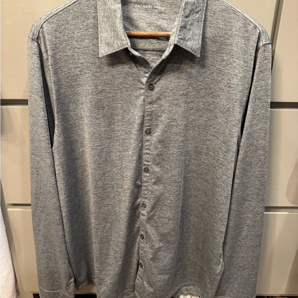Zachary Prell Men's Heather Gray Button Down Shirt